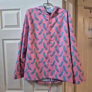 HAYLEY ELSAESSER CELL PHONE ALL OVER PRINT RAIN JACKET SIZE MEDIUM